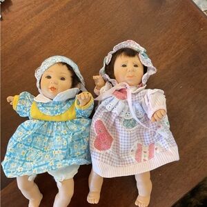 Charming Baby Doll Duo with Blue and Purple Outfits